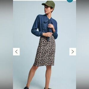 Maeve Leopard Print Pencil Skirt